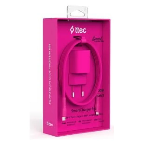 Ttec SmartCharger 2SCG20LNP 20 W Pembe Lightning Kablolu Hızlı Şarj Aleti - Görsel 3