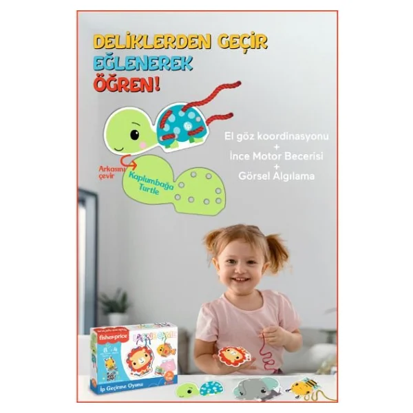 Fisher-Price Fisher Price İp Geçirme Oyunu Lacing Game - Görsel 2