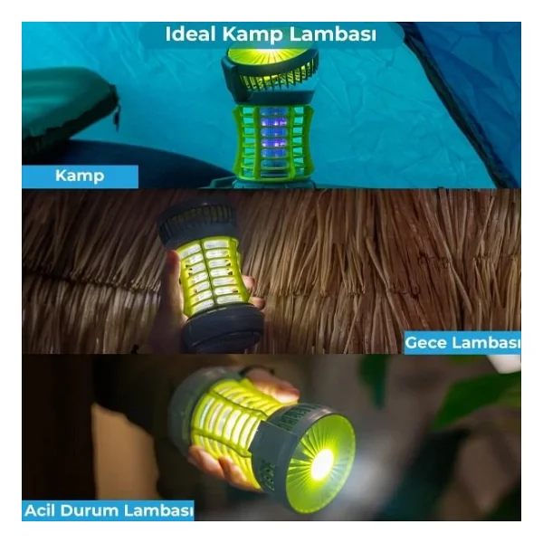 Bix KL-02 Fanlı Taşınabilir Kamp Lambası & Sivrisinek Kovucu - İç & Dış Mekan için LED Işıklı Lamba - Görsel 6