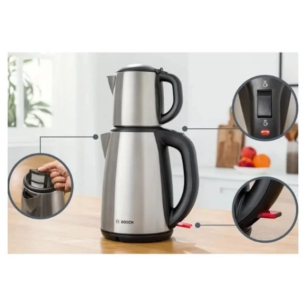 Bosch TTA5883 1800 W Çelik Demlikli Çay Makinesi - Görsel 6