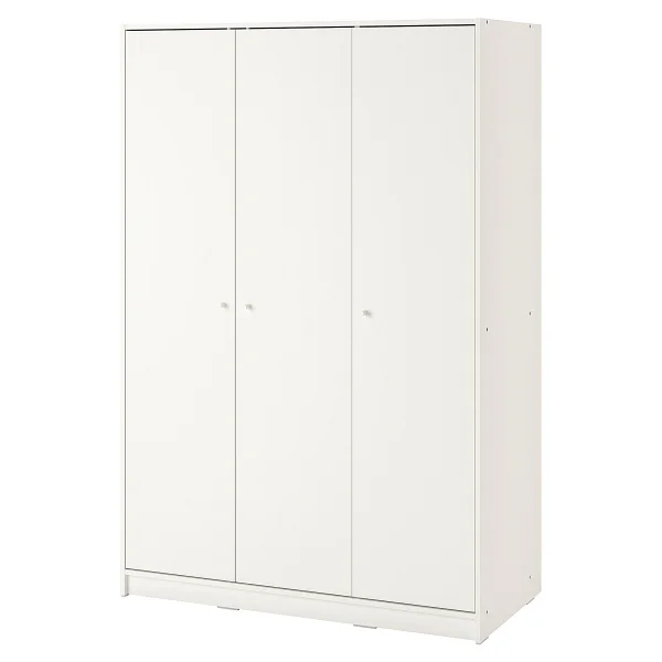 Ikea Kleppstad Gardırop Beyaz 117 x 176 cm Raflı 3 Kapaklı Geniş Depolama - Görsel 2