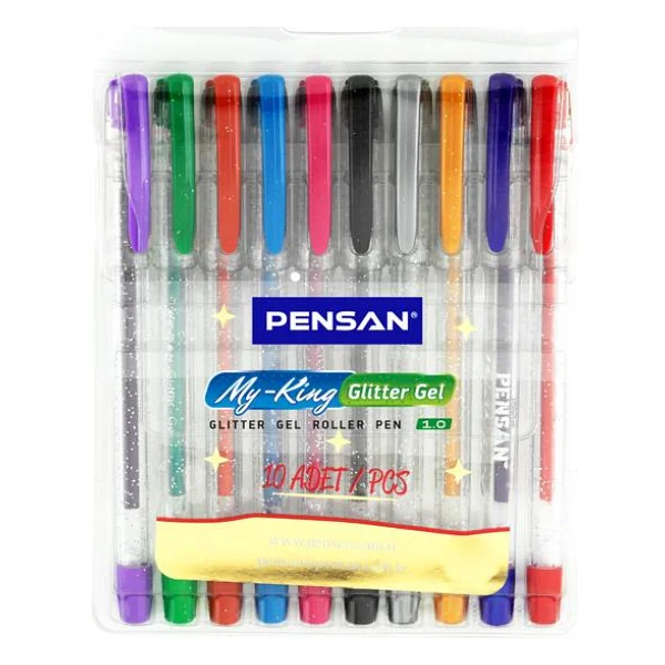 Pensan My King 1.0 mm 10 Renk Jel Simli Kalem - Görsel 7