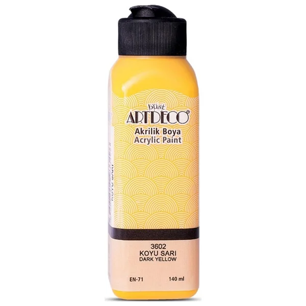 Artdeco 140 ml 3602 Koyu Sarı Akrilik Boya - Görsel 3