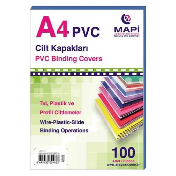 Mapi Cilt Kapağı Plastik Opak A4 160 MIC Beyaz 204 02 00 - Görsel 4
