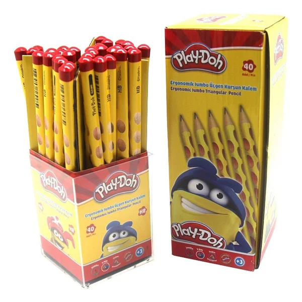 Play-Doh Kurşun Kalem Oluklu Jumbo Üçgen 40 Lı PLAY-KK014 - Görsel 4