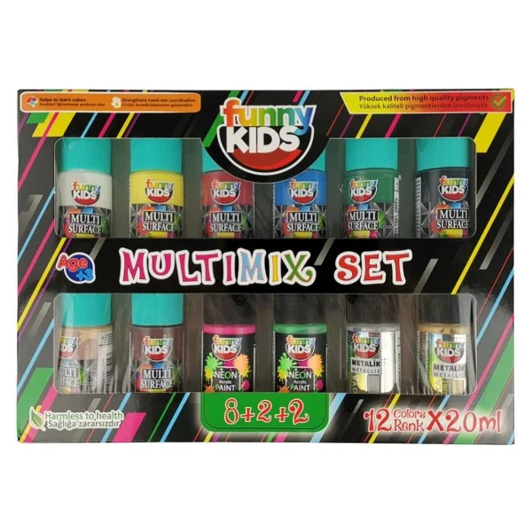 Funny Kids Multimix 20 ml 12'li Akrilik Boya Seti - Görsel 5