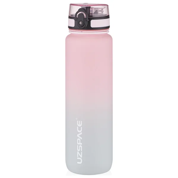 Uzspace 3038-4 Çift Renk Pembe-Gri 1000 ml Tritan Motivasyon Matarası - Görsel 7