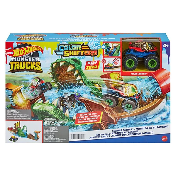 Hot Wheels Monster Trucks Renk Değiştiren Araçlar Timsahtan Kaçış Oyun Seti HGV14 - Görsel 10