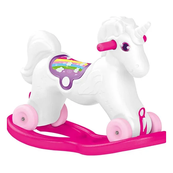 Dolu Oyuncak Unicorn Sallanan Tekerlekli At - Görsel 4