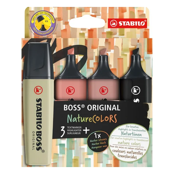 Stabilo Boss Nature Colors 51001581 4'lü Fosforlu Kalem Seti - Görsel 7