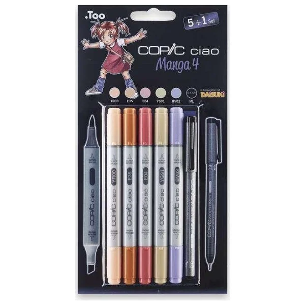 Copic Ciao 5+1 Manga 4 Marker Kalem Seti - Görsel 5