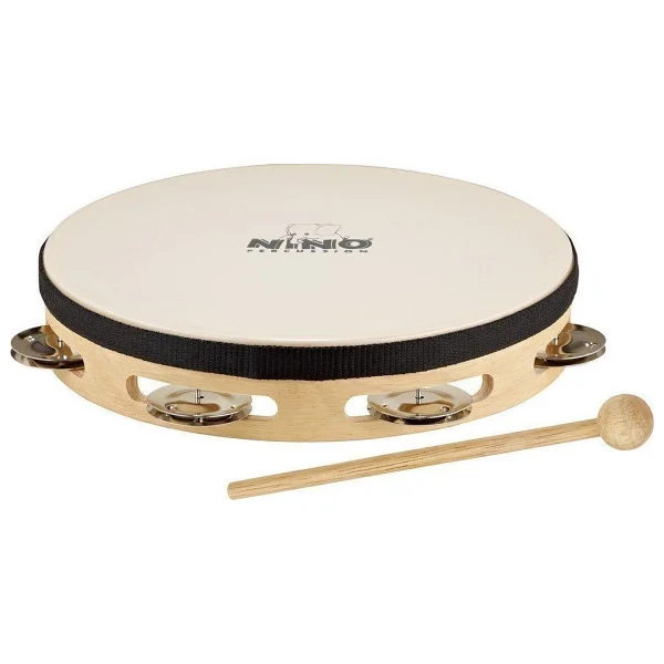 Nino NINO47 Headed Wood 8 Inch Tambourine - Görsel 3