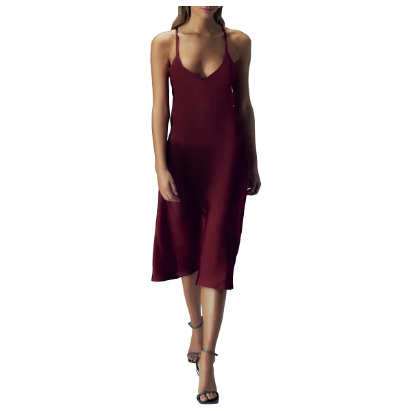 House of Silk İpeksi Saten Sabahlık Gece Moru Kadın Sabahlık, Mor, L - Görsel 5