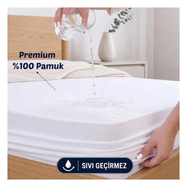 Suvay Su Sıvı Geçirmez Fitted Pamuklu Alez Tek ve Çift Kişilik Yatak Alezi 9 Farklı Ebat (70x140) - Görsel 7