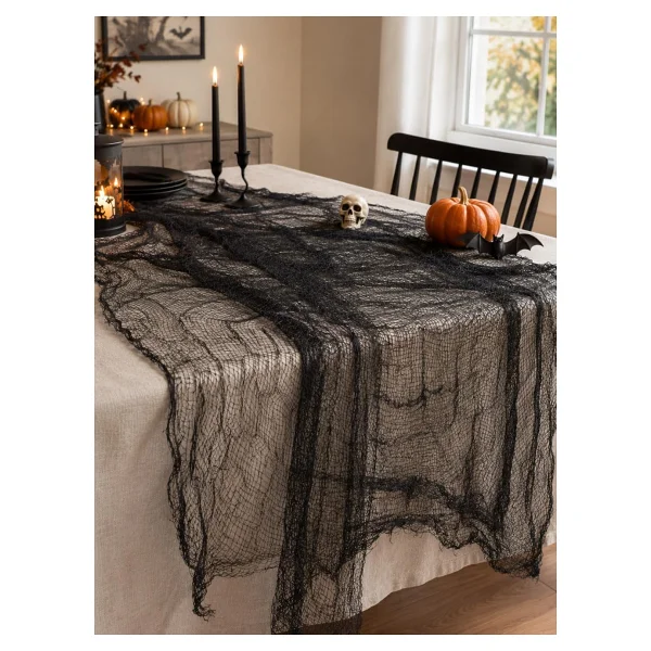 Halloween Cadılar Bayramı Örümcek Ağ Dekor Siyah 1.5 Metre - Görsel 6