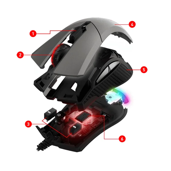 MSI Clutch GM50 RGB Ergonomik Optik Kablolu Oyuncu Mouse - Görsel 10