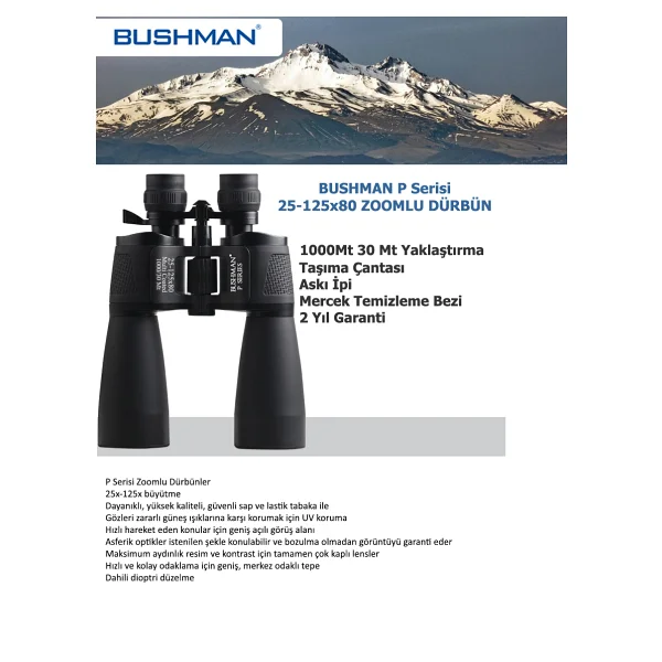 Bushman P25-125x80 Zoomlu Dürbün - Görsel 5