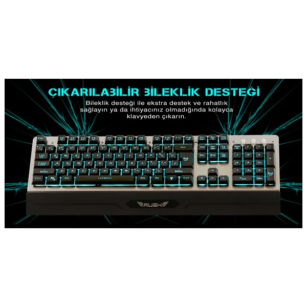 Rush RK701 Işıklı Kablolu Oyuncu Klavyesi - Görsel 8