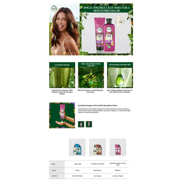 Herbal Essences Besleyici Çarkıfelek Çiçeği ve Pirinç Sütü 275 ml Saç Kremi - Görsel 9