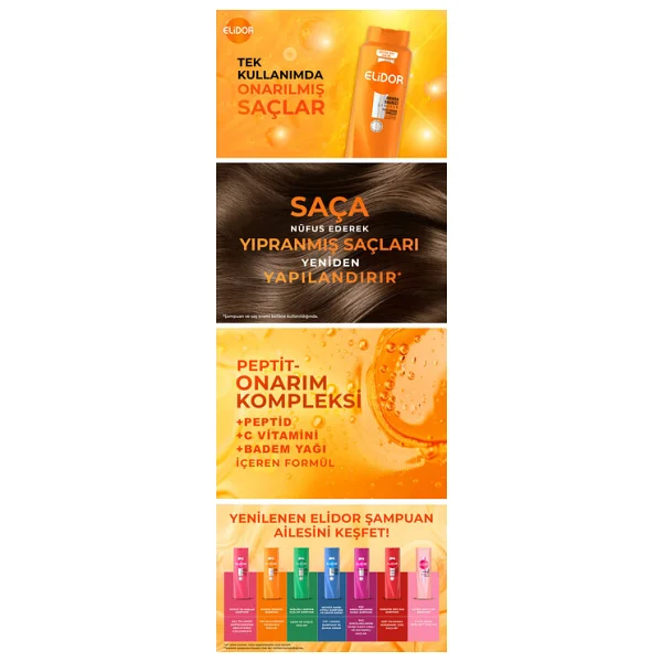 Elidor Superblend Anında Onarıcı Bakım 650 ml Şampuan - Görsel 9