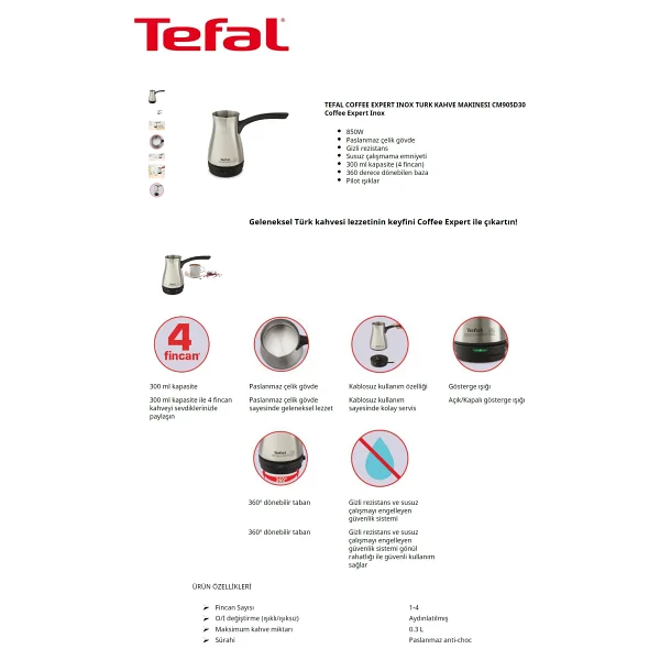 Tefal Coffee Expert Elektrikli Cezve - Görsel 7