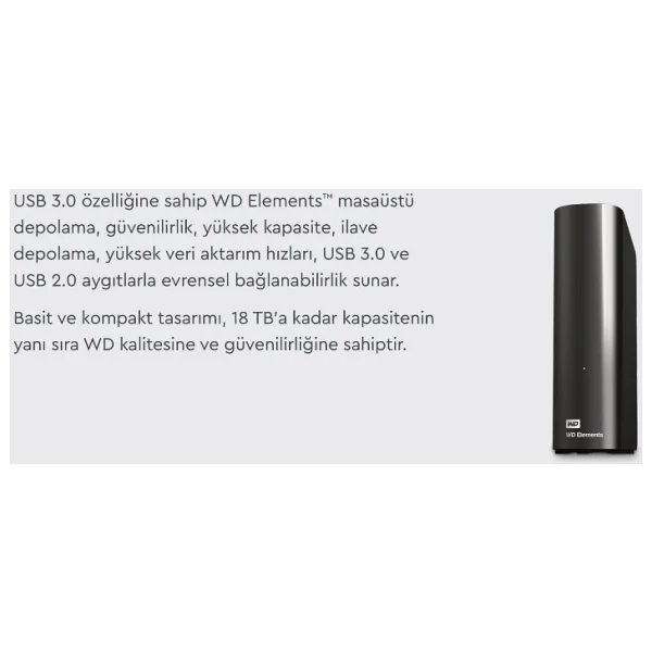 Western Digital Elements Desktop WDBWLG0180HBK USB 3.0 3.5" 18 TB Harici Harddisk - Görsel 7