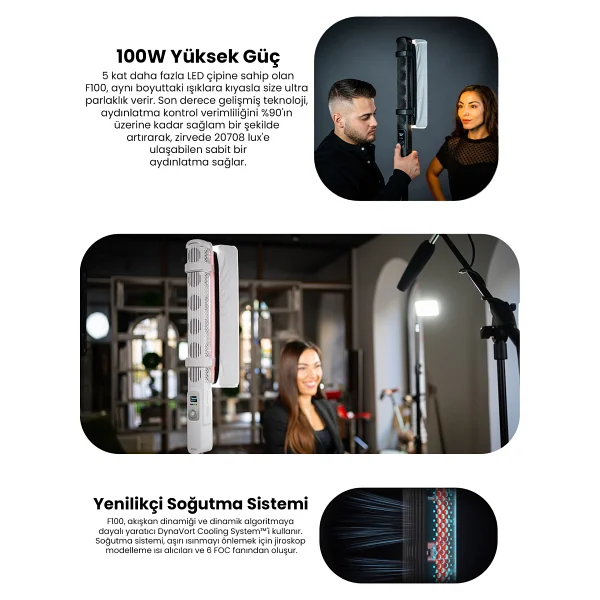 Zhiyun Fiveray F100 LED Işık Çubuğu - Görsel 7