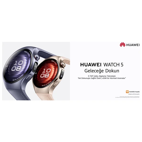 Huawei Watch 5 46mm Titanyum Kasa Koyu Kahverengi Akıllı Saat - Görsel 8