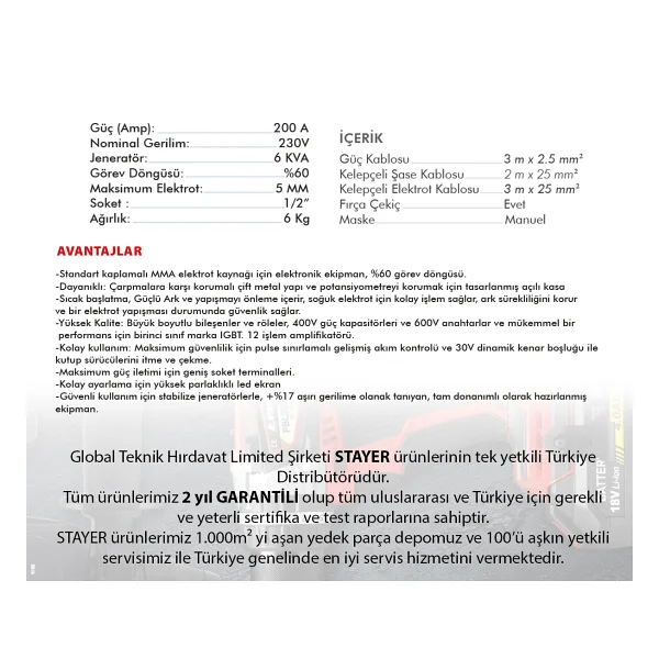 Stayer Potenza 200 İnverter Kaynak Makinesi - Görsel 2