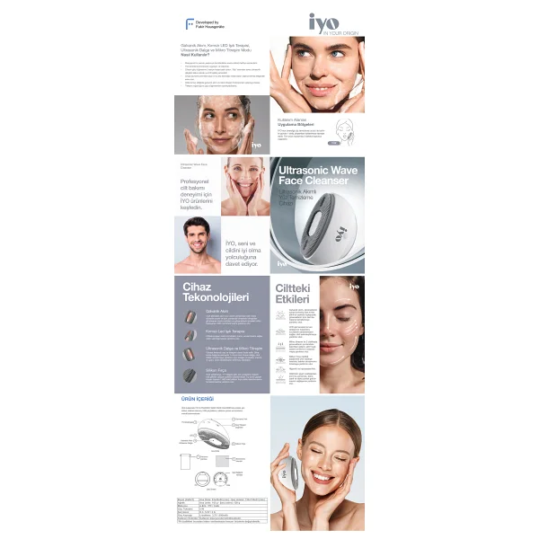 İyo Ultrasonic Wave Face Cleanser Yüz Temizleme Cihazı - Görsel 9