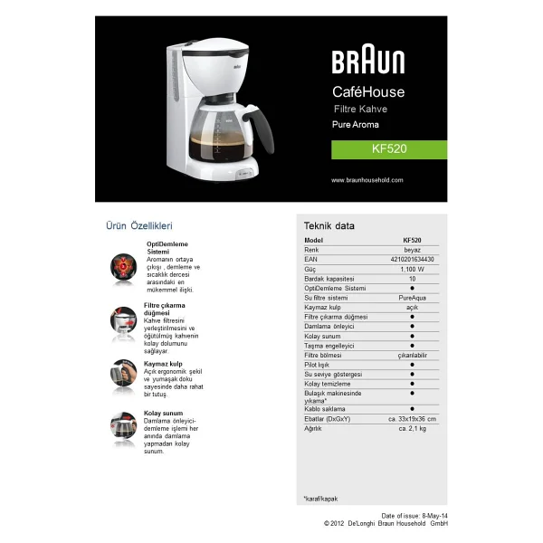 Braun KF520 CafeHouse Pure Aroma Filtre Kahve Makinesi - Görsel 5