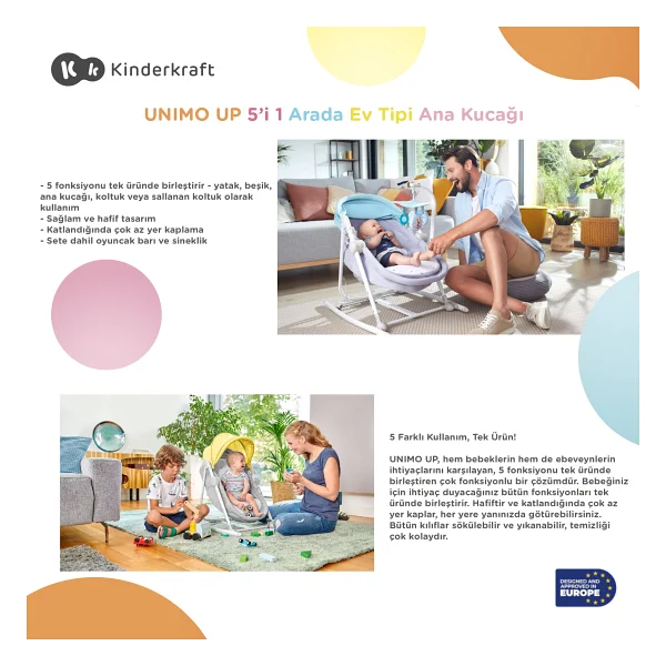 Kinderkraft Unimo Up 5'i 1 Arada Ev Tipi Ana Kucağı - Görsel 7