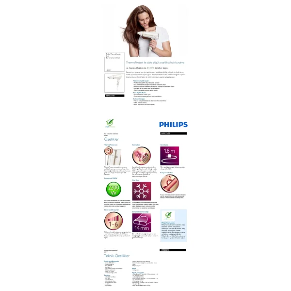 Philips HP8232/00 Thermoprotect 2200 W Saç Kurutma Makinesi - Görsel 7