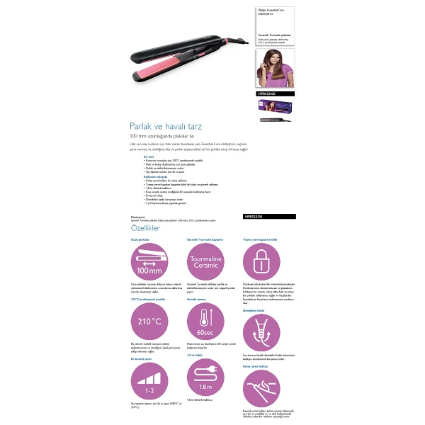 Philips HP8323/00 Essential Care Seramik Saç Düzleştirici - Görsel 4