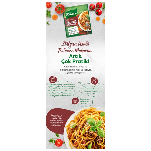 Knorr Makarna Sos Spagetti Bolonez 45G - Görsel 8
