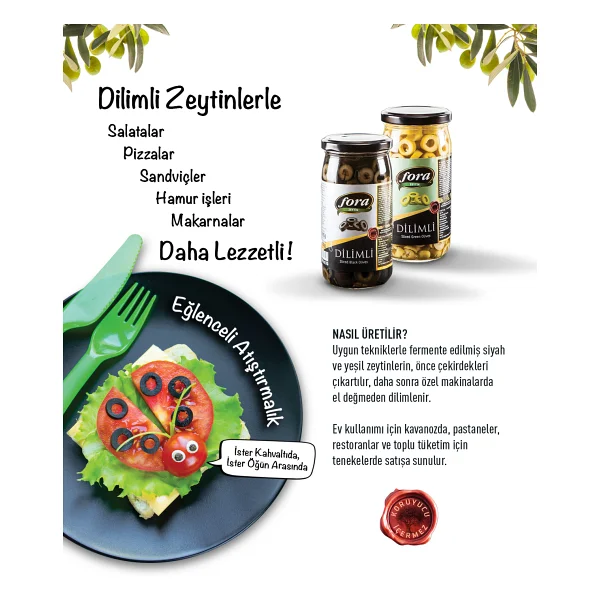 Fora Dilimli 160 gr Siyah Zeytin - Görsel 3
