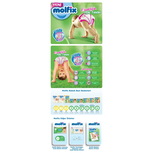 Molfix 3 Numara Midi 45'li Bebek Bezi - Görsel 3