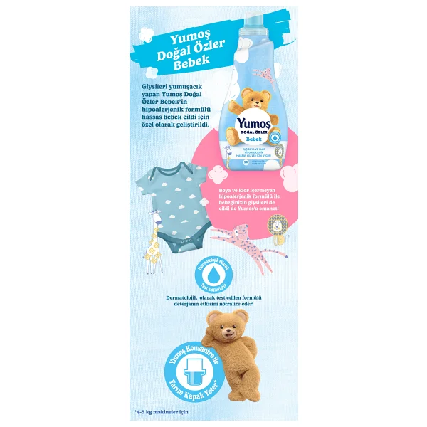 Yumoş Bebek Doğal Özler Konsantre Yumuşatıcı 1200 ml 3 Adet - Görsel 9