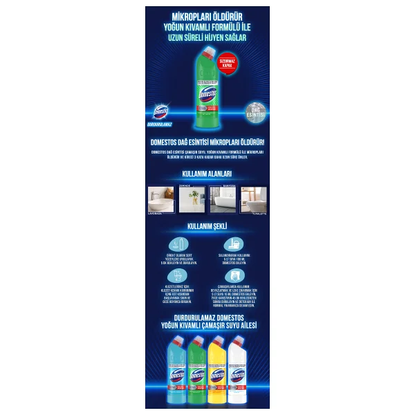 Domestos Dağ Esintisi Çamaşır Suyu 750 ml 6'lı - Görsel 10