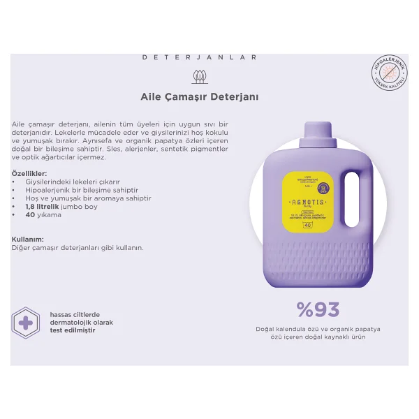 Agnotis Baby Çamaşır Deterjanı 1800 ml - Görsel 5