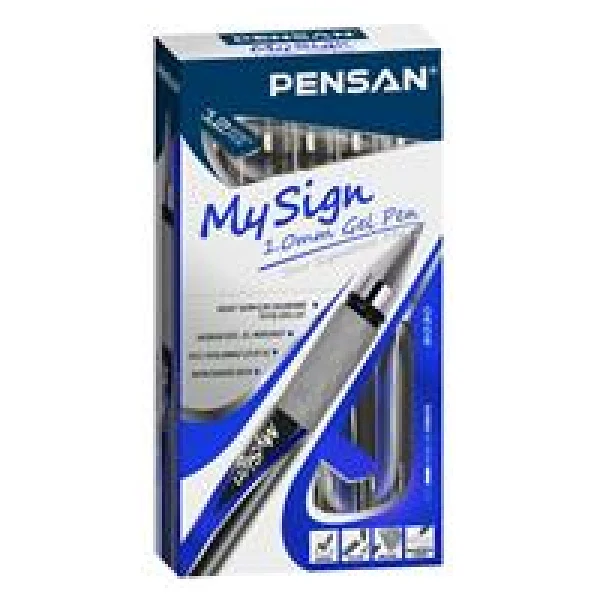 Pensan My Sign 1.0 mm 12'li Mavi Jel Roller Kalem - Görsel 5
