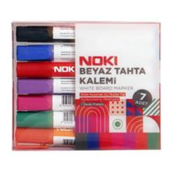 Noki 1664-P7 Yuvarlak Uçlu 7'li Beyaz Tahta Kalemi - Görsel 4