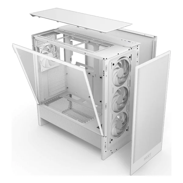 Nzxt H5 Flow Edition 750W 80+ Bronze Usb 3.2 Usb-C Beyaz E-Atx Mid Tower Kasa - Görsel 5