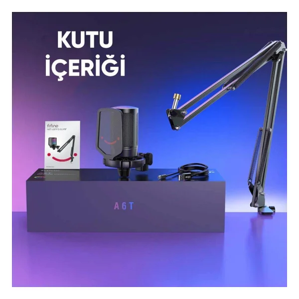 Fifine Ampligame A6T Mavi RGB USB Yayıncı Mikrofonu - Görsel 10