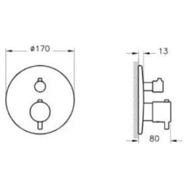 VitrA Origin A42671 Termostatik Ankastre Krom Banyo Bataryası - Görsel 3
