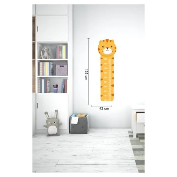 MSticker Sevimli Kaplan Çocuk Bebek Odası Boy Cetveli Sticker 42x135cm - Görsel 4