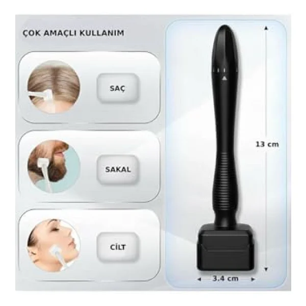 140 Titanyum İğneli Ayarlanabilir İğne Ölçülü (0.25-3.0mm) - Saç Sakal Bakım Yağı Seti Siyah - - Görsel 9