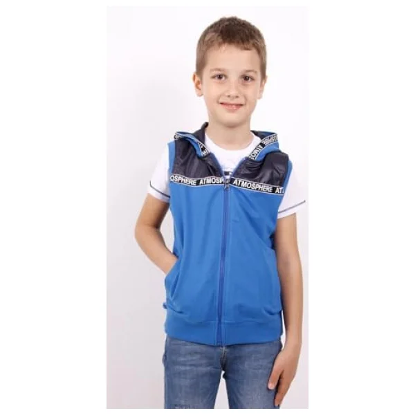 Toontoy Erkek Çocuk Şeritli Kapüşonlu Yelek Lacivert 6 YAŞ - Görsel 10