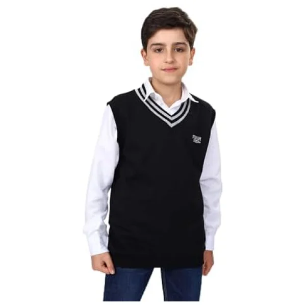 Toontoy Erkek Çocuk Okul Nakışlı Süveter Siyah 6-7 YAŞ - Görsel 6