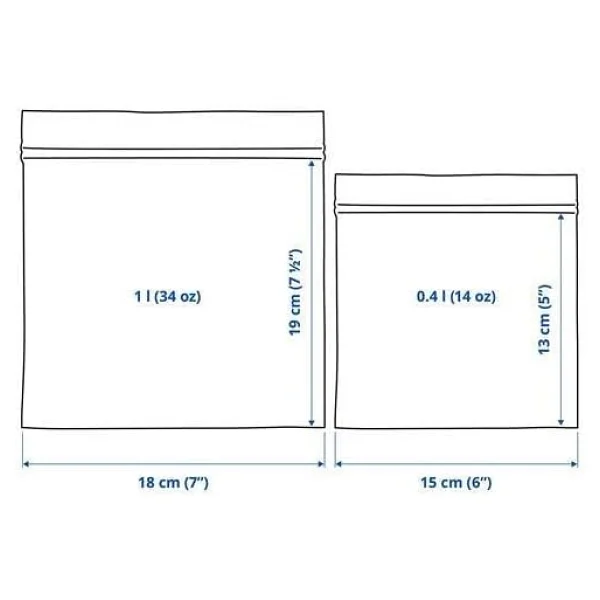 IKEA Kilitlenebilir Buzdolabı Poşeti Meridyendukkan Siyah-Sarı 60 Adet Geometrik Desen - Görsel 5
